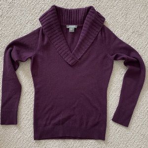 Ann Taylor Eggplant Cashmere Sweater